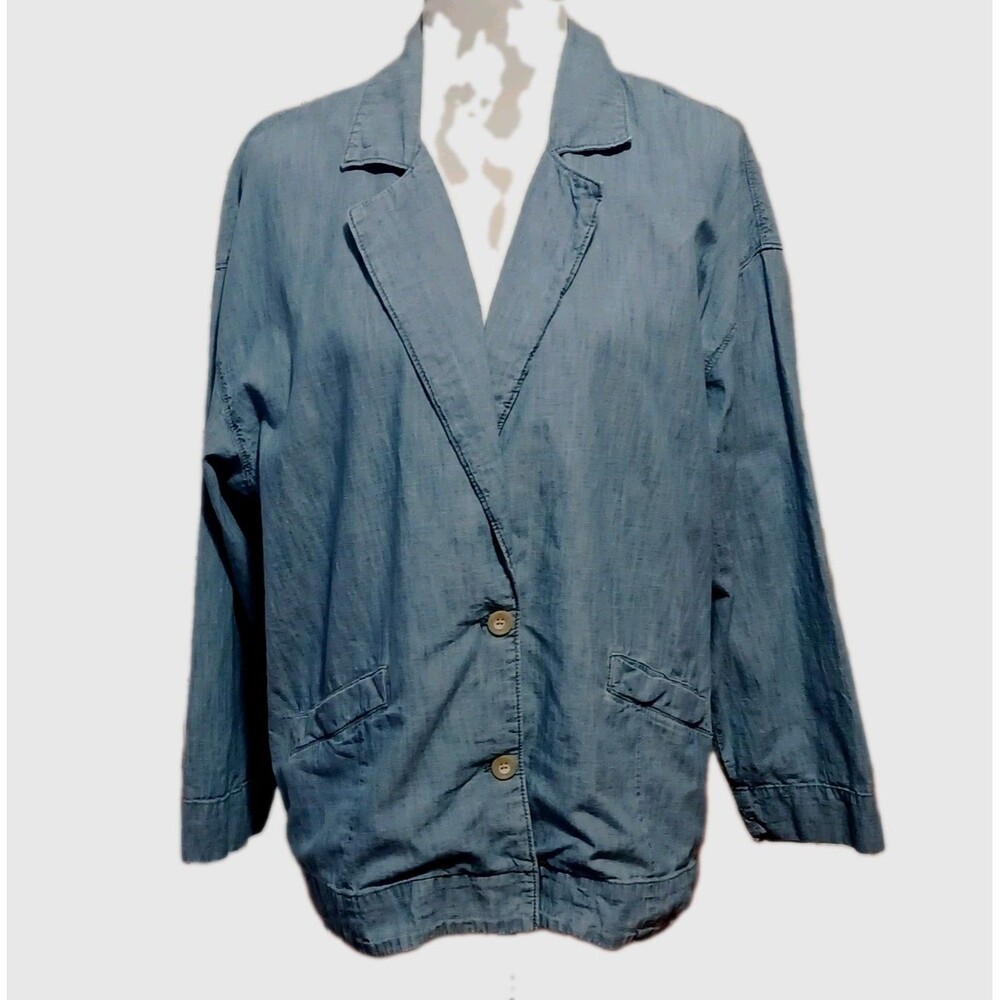 Free People Women's Lightweight Denim Oversized Bohemian Jacket SP